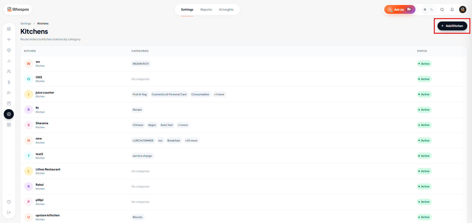 add kitchen list