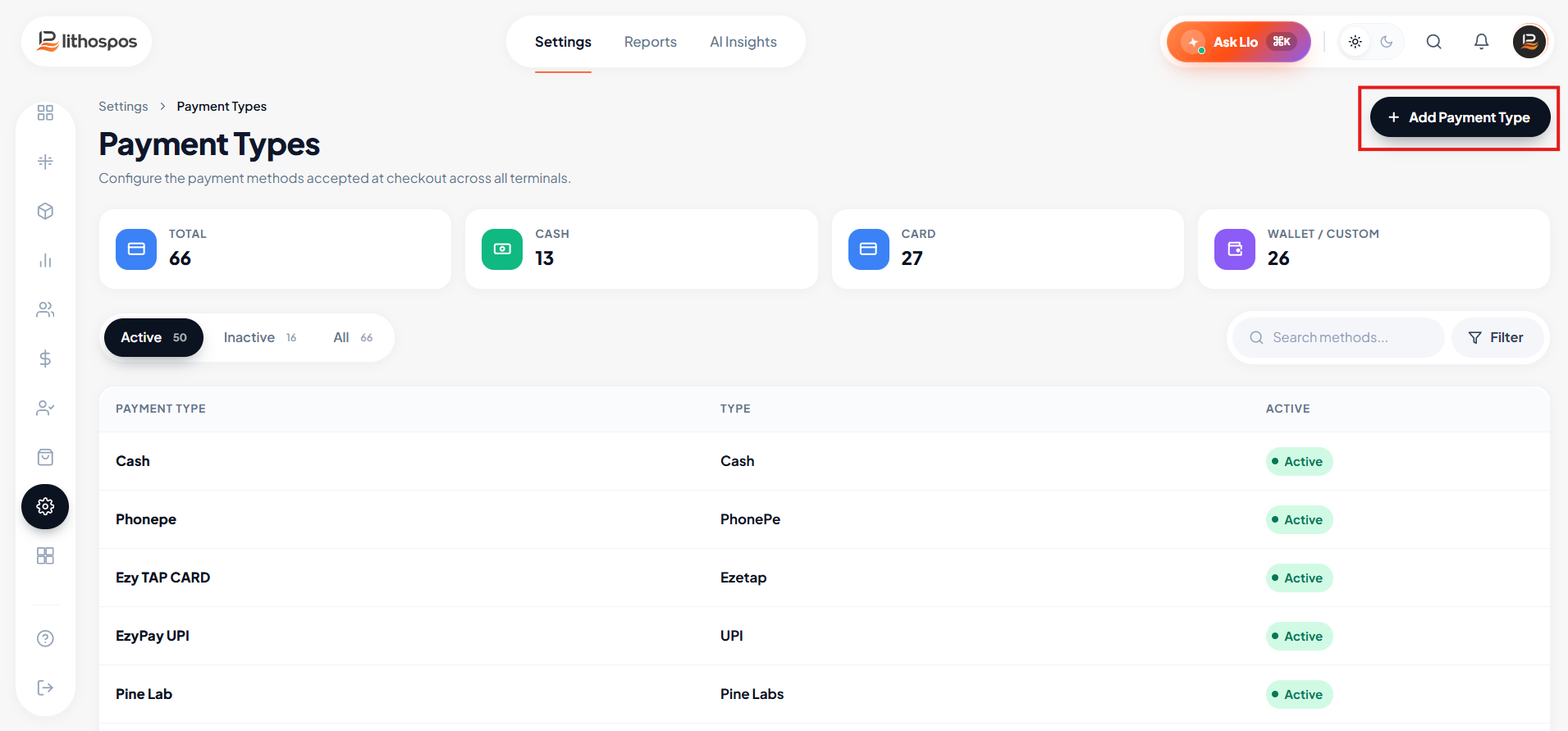 add paymnt type