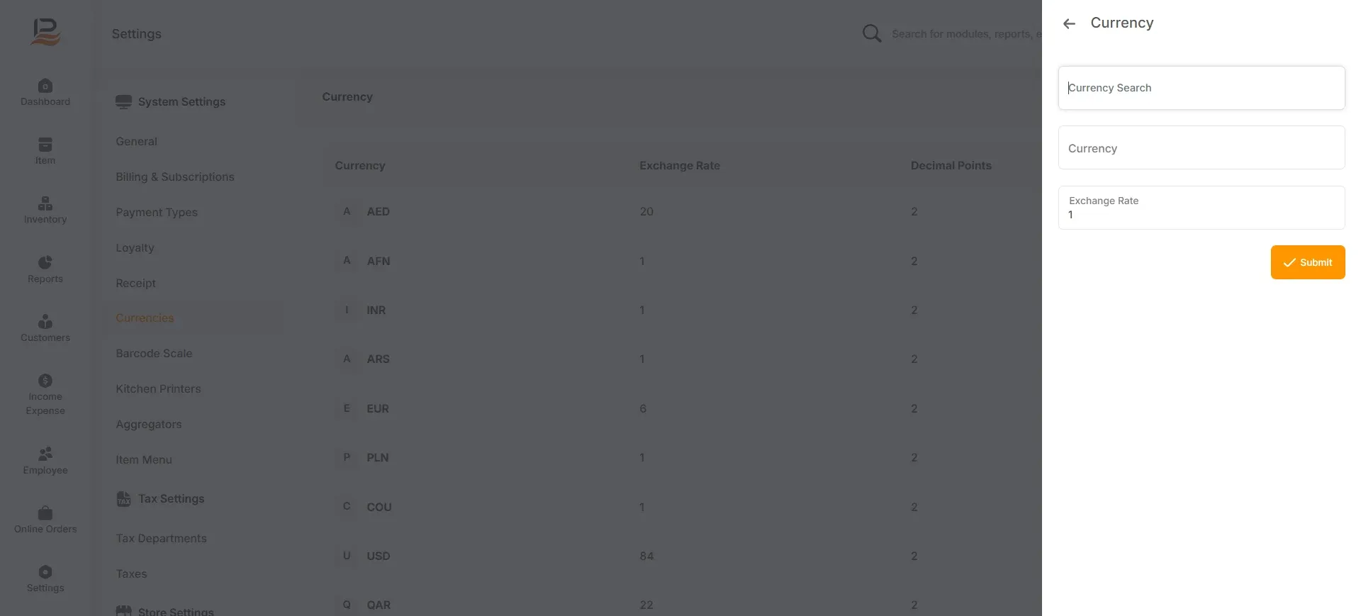 add currency view
