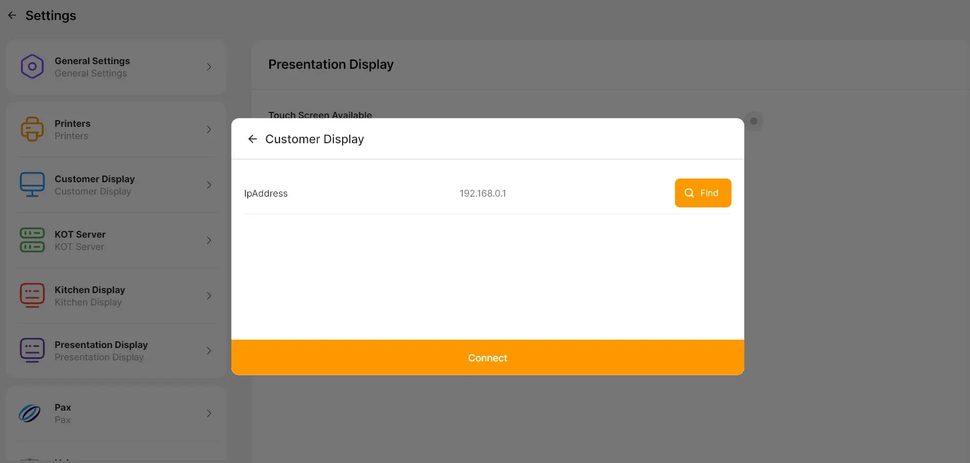 customer display connection