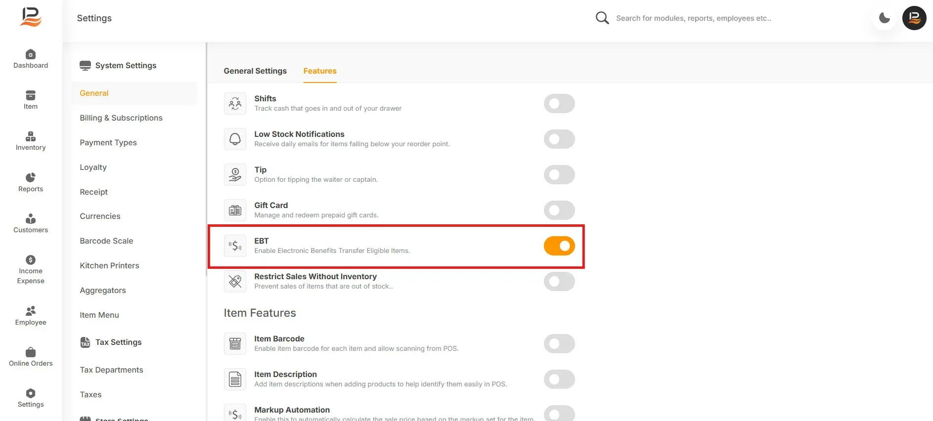 toggle enable