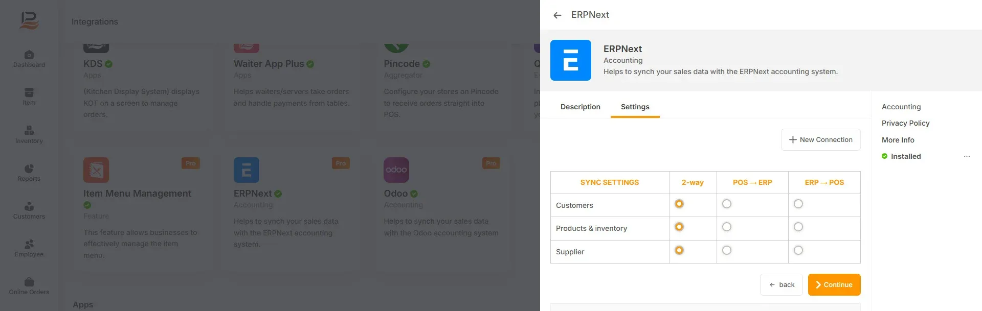 sync option