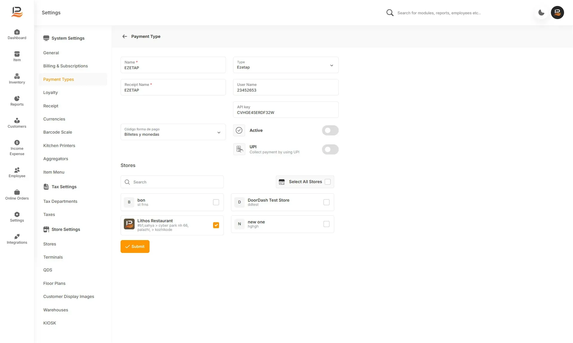add new payment type