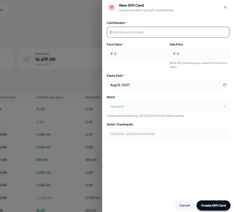 add giftcard
