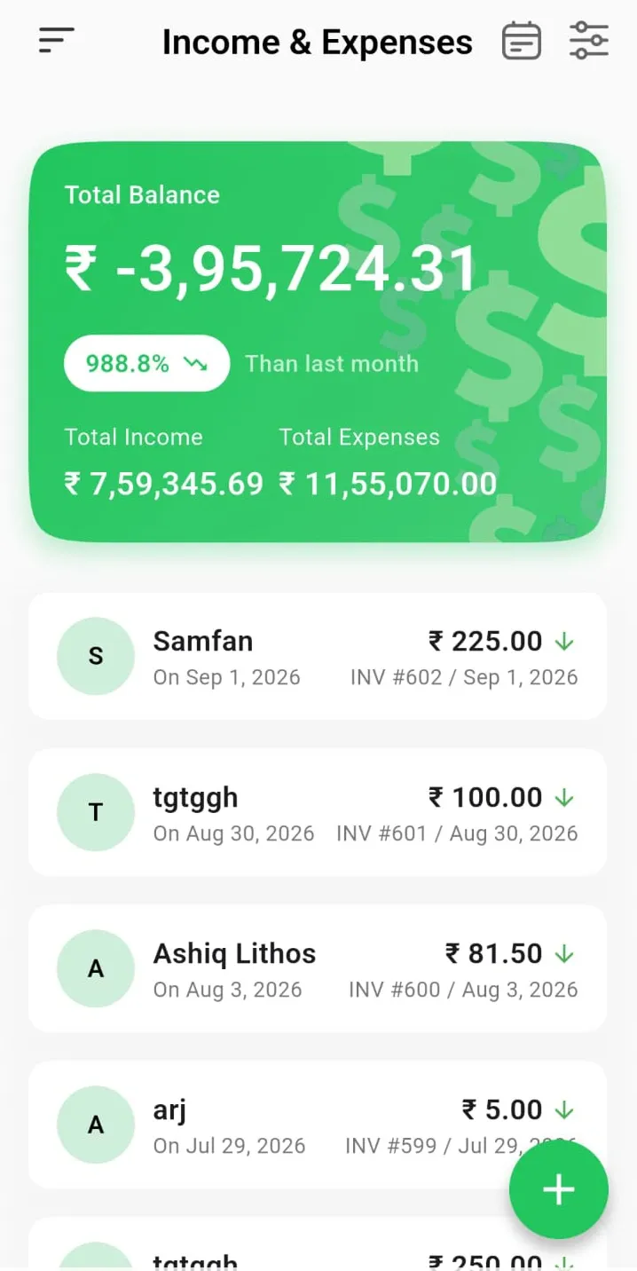 income and expense