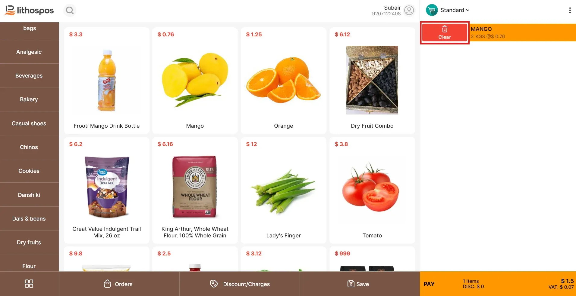 delete item from cart