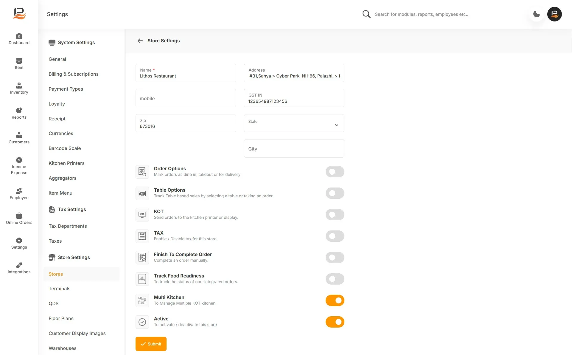 multi kitchen configure