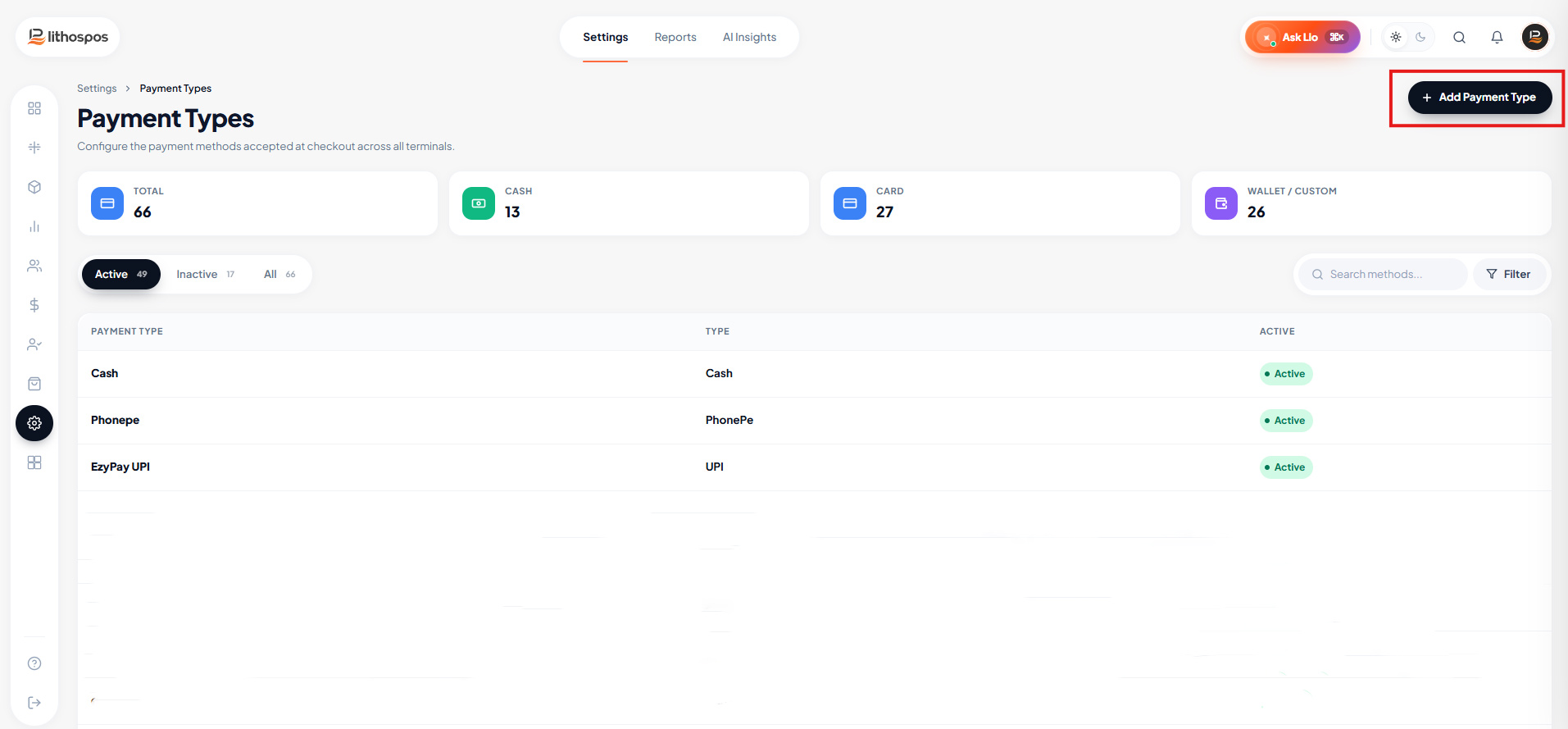 payment type