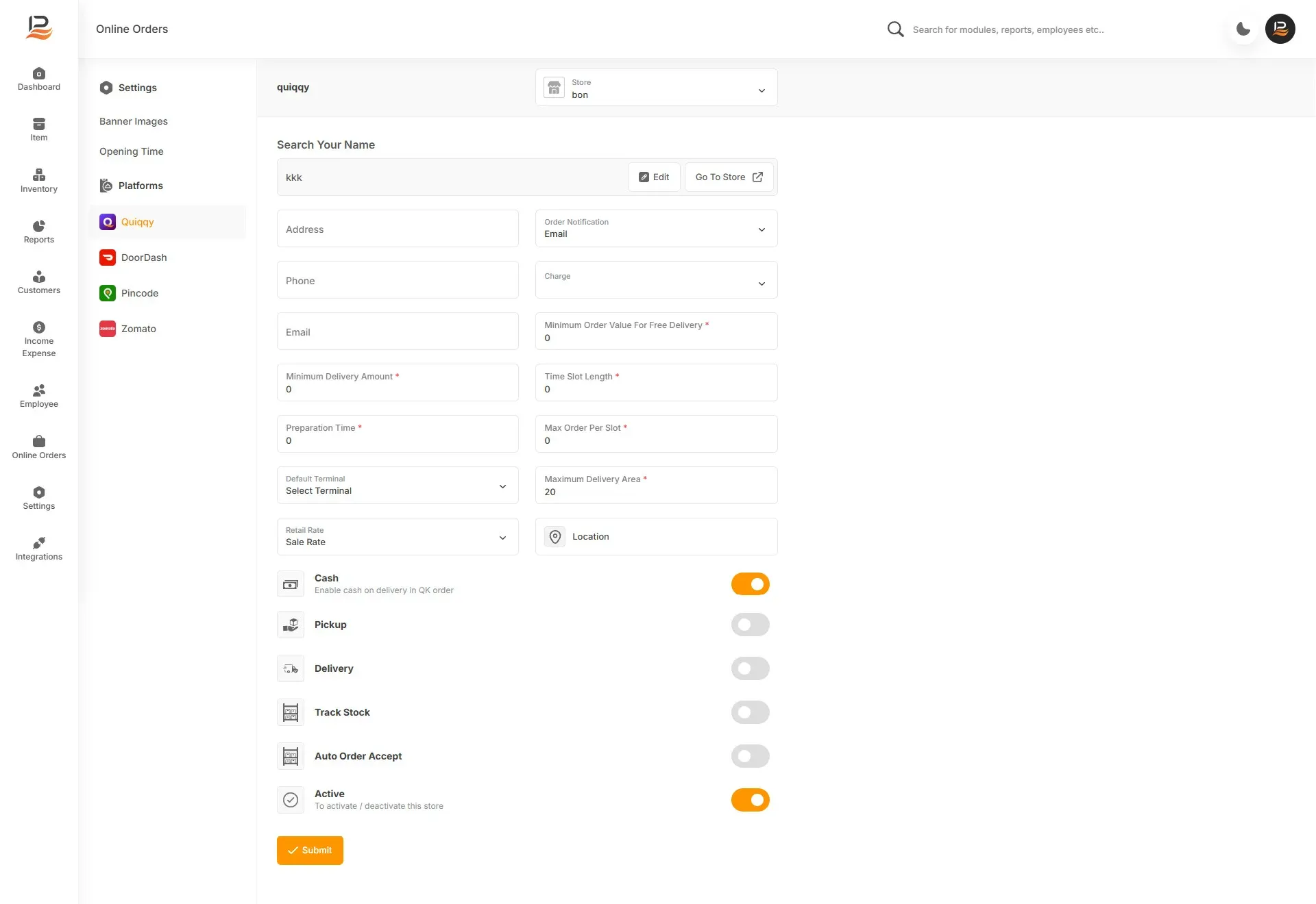 qk order settings