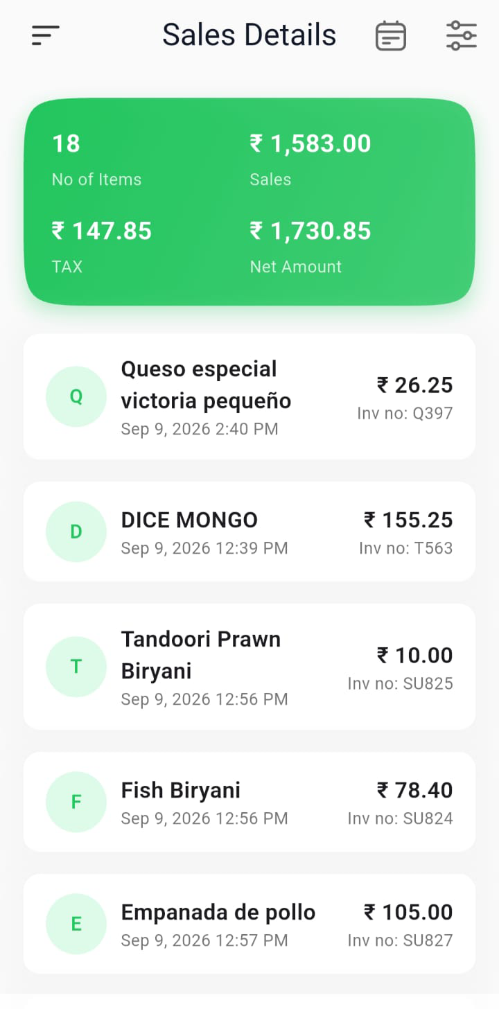 sales details