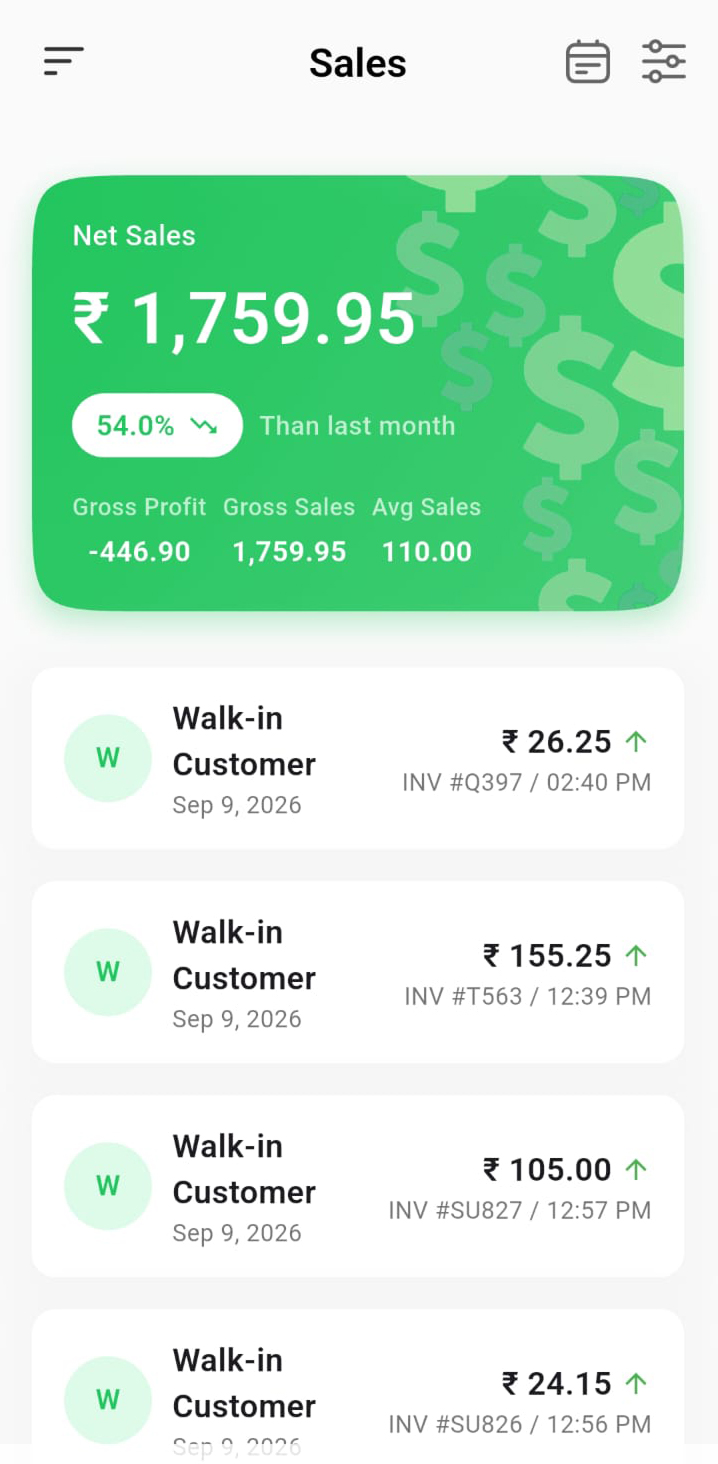 sales list