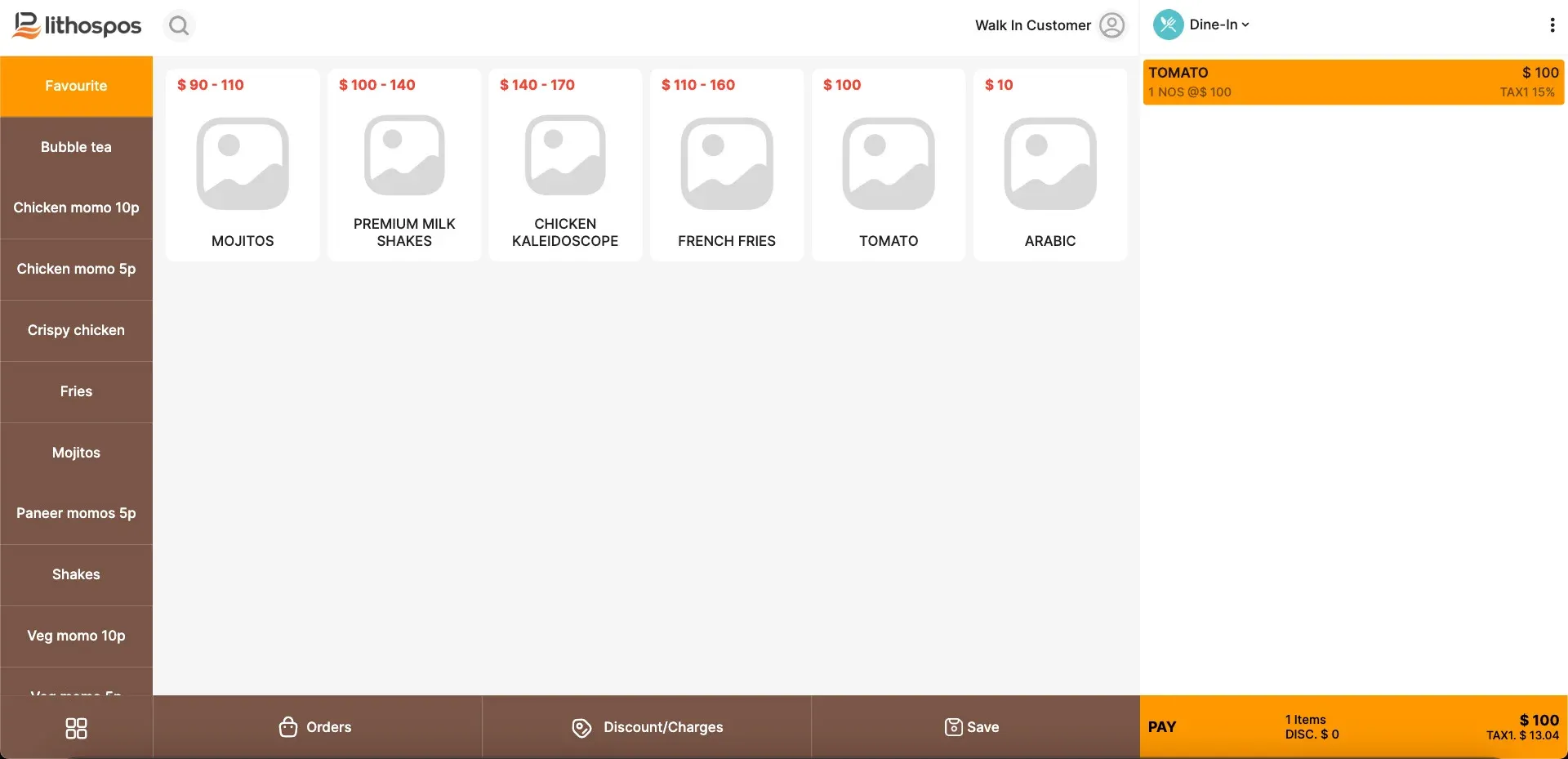 items in cart